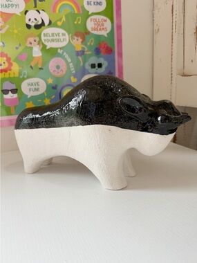 MCM Bitossi Style Bull Bison Ceramic Glazed Animal Figure Home Decor Mid Century